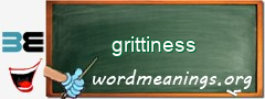 WordMeaning blackboard for grittiness